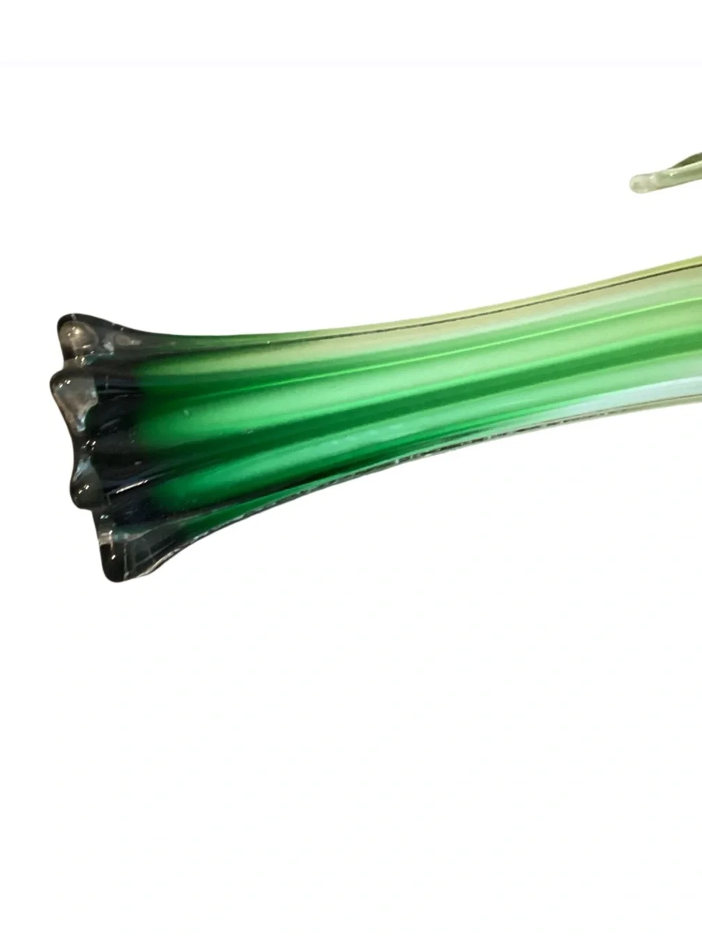 Pier 1 Green and Yellow Art Glass Calla Lily Cascade Vase